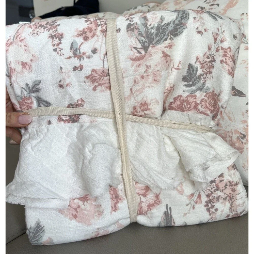 NEW Wamsutta Vtg Spring Birds coverlet pink twin full bedspread pillows set